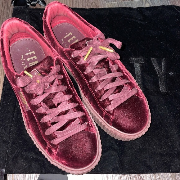 Size 8.5 Puma x Fenty Royal Purple/ Burgundy Velvet Creeper Sneaker - Picture 5 of 7